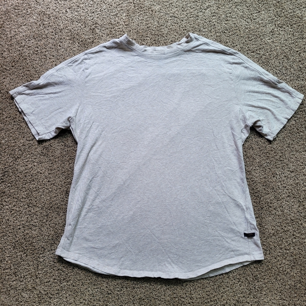 Good Man Brand Mens L T Shirt Beige Cream 100% Cotton Short Sleeve Undershirt